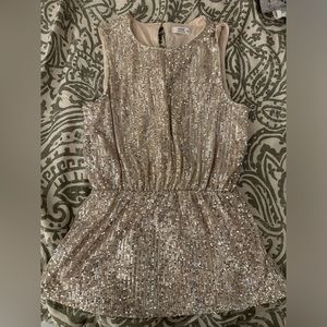 Sleeveless Sequined Top Beige | Womens Ardene SHIRTS & BLOUSES Size Xs